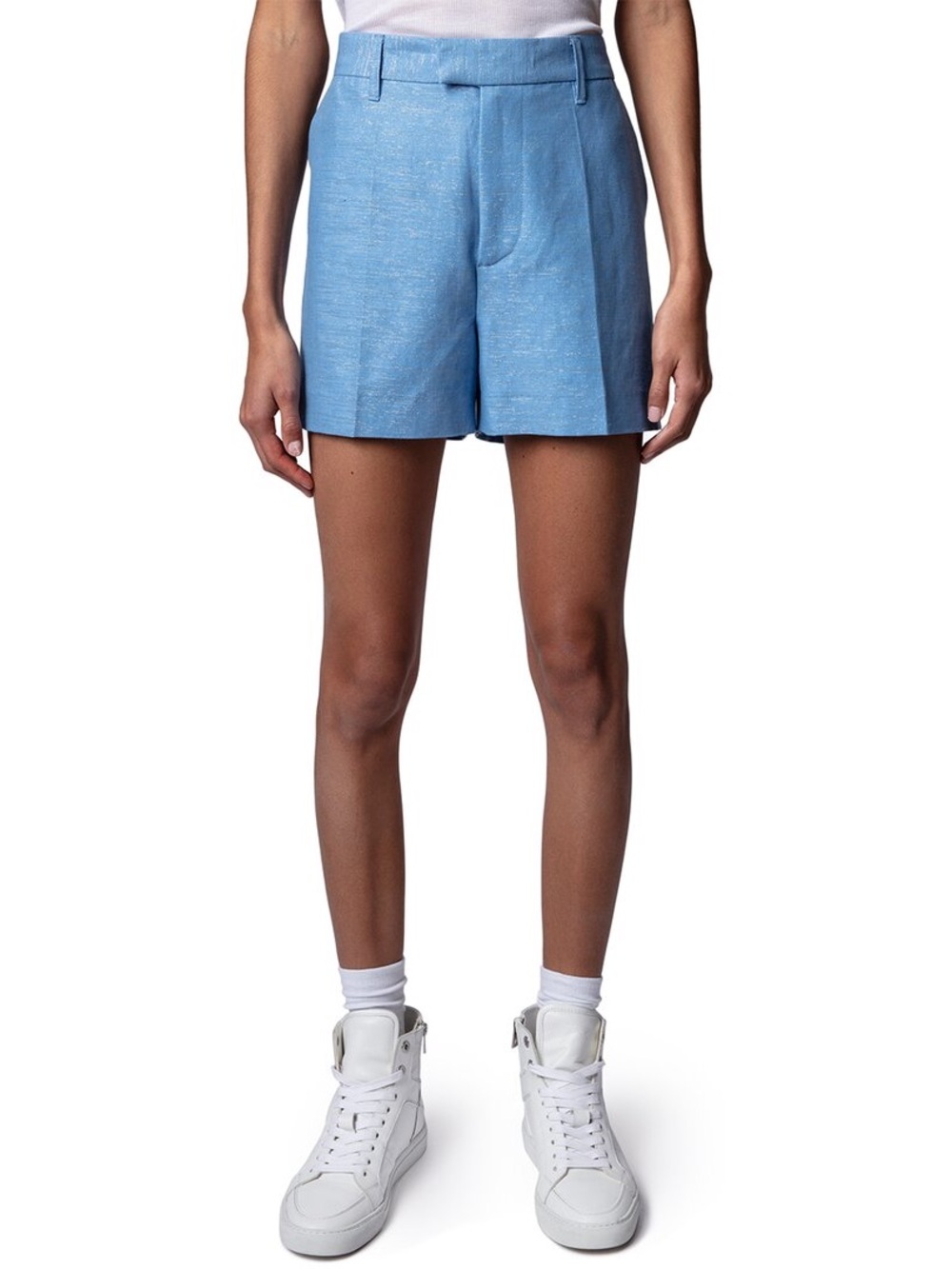 Zadig & Voltaire Please Lin Sparkle Linen-Blend Short Size 38 (French)